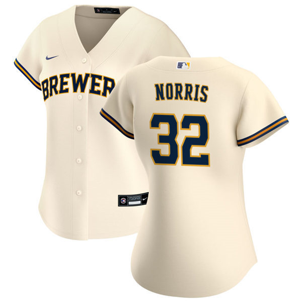 Womens Milwaukee Brewers #32 Daniel Norris Nike Cream Home Jersey