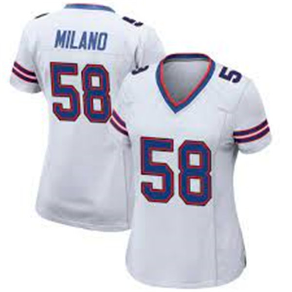 Womens Buffalo Bills #58 Matt Milano Nike White Game Jersey