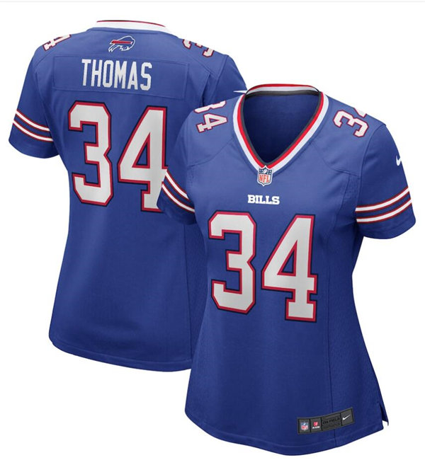 Womens Buffalo Bills Retired Player #34 Thurman Thomas Nike Royal Game Jersey