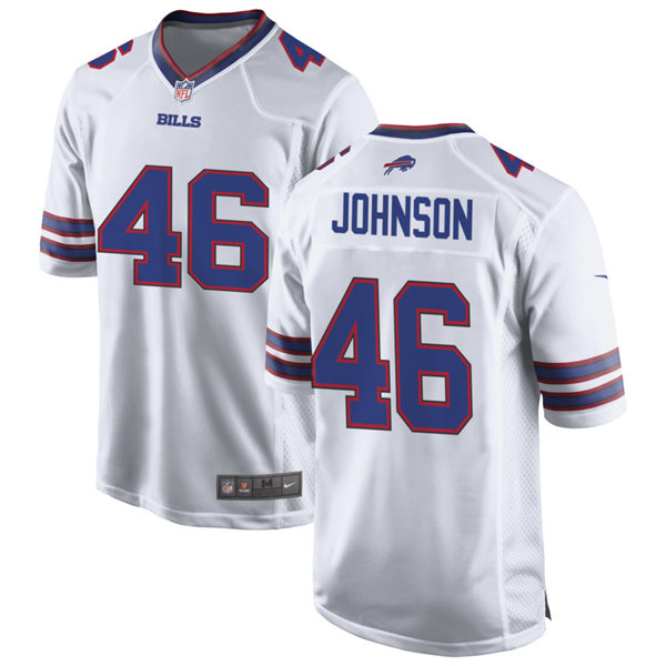 Mens Buffalo Bills #46 Jaquan Johnson Nike White Vapor Limited Jersey