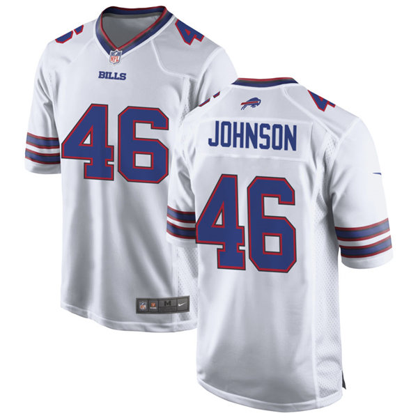 Mens Buffalo Bills #46 Jaquan Johnson Nike White Vapor Limited Jersey Mens Buffalo Bills #46 Jaquan Johnson Nike White Vapor Limited Jersey