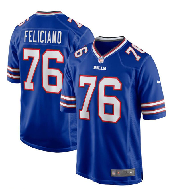 Mens Buffalo Bills #76 Jon Feliciano Nike Royal Vapor Limited Jersey