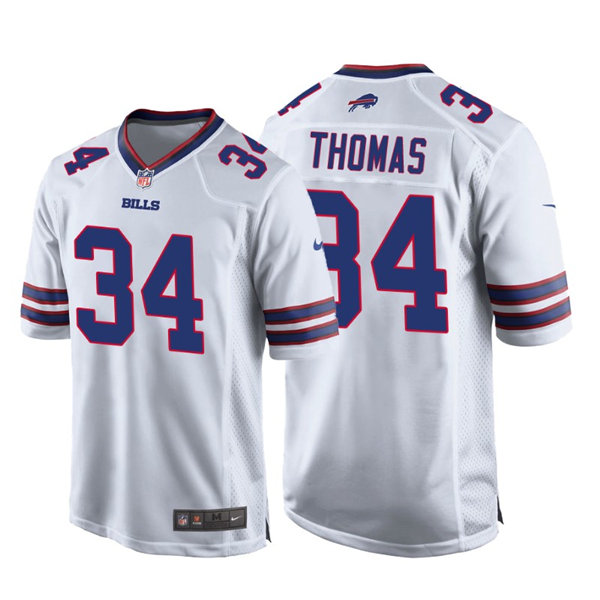 Mens Buffalo Bills Retired Player #34 Thurman Thomas Nike White Vapor Limited Jersey