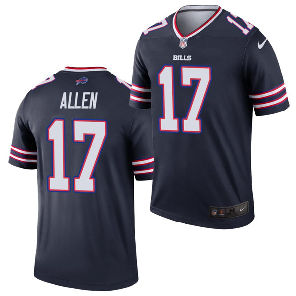 Mens Buffalo Bills #17 Josh Allen Nike Navy Inverted Legend Jersey