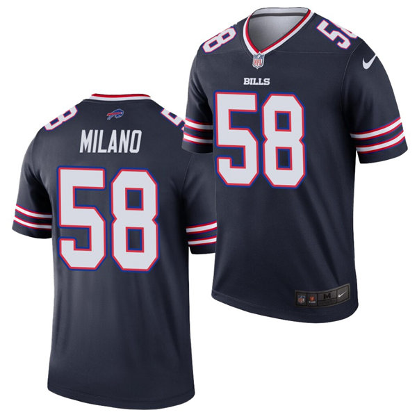 Mens Buffalo Bills #58 Matt Milano Nike Navy Inverted Legend Jersey