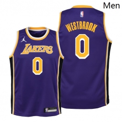 Men Lakers Russell Westbrook 2021 statement edition youth purple jersey