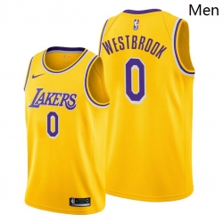 Men Lakers Russell Westbrook 2021 trade gold icon edition jersey