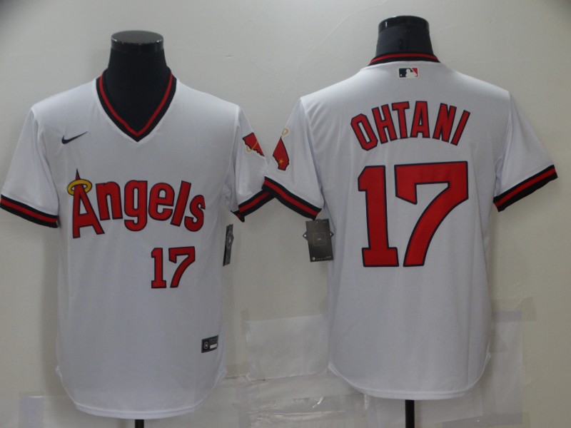 Mens Los Angeles Angels #17 Shohei Ohtani Nike White Pullover Cooperstown Collection Jersey