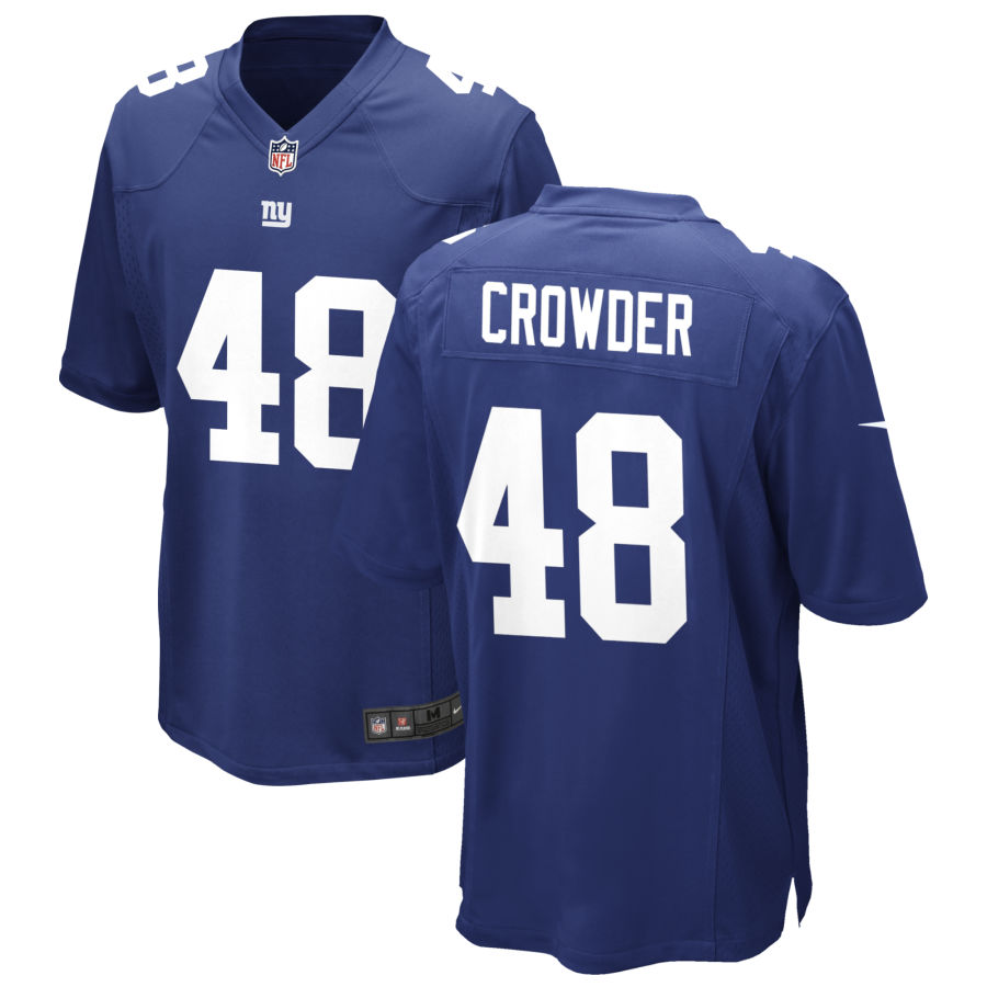 Mens New York Giants #48 Tae Crowder Nike Royal Team Color Vapor Untouchable Limited Jersey