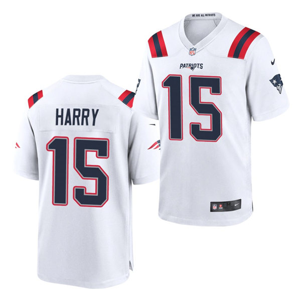 Mens New England Patriots #15 N'Keal Harry Nike White Vapor Limited Jersey