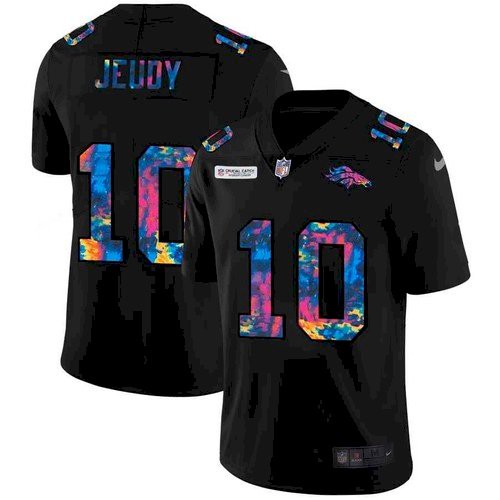 Men's Denver Broncos #10 Jerry Jeudy Crucial Catch Black Jersey