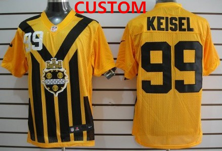 Custom Nike Pittsburgh Steelers 1933 yellow throwback jersey