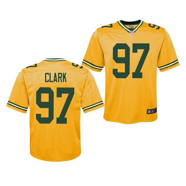 Youth Green Bay Packers #97 Kenny Clark Nike Gold Inverted Limited Jersey