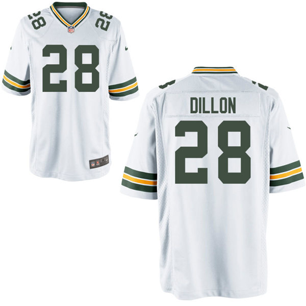 Youth Green Bay Packers #28 A.J. Dillon Nike White Vapor Limited Player Jersey