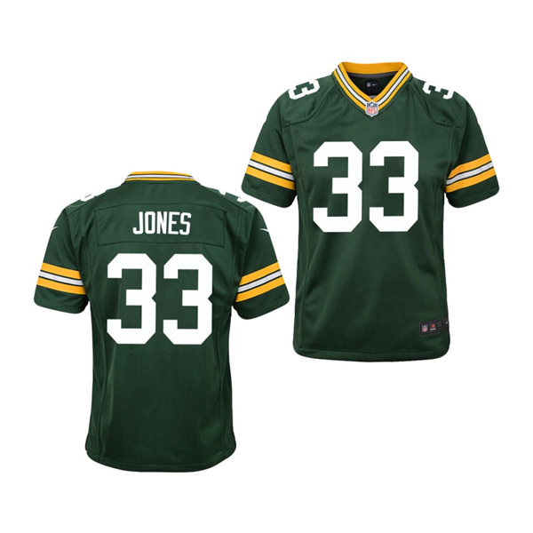 Youth Green Bay Packers #33 Aaron Jones Nike Green Vapor Limited Player Jersey