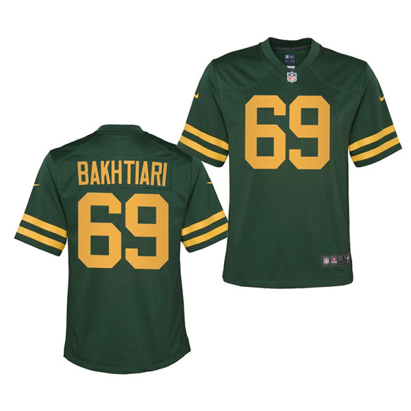Youth Green Bay Packers #69 David Bakhtiari Nike 2021 Green Alternate Retro 1950s Throwback Jersey Youth Green Bay Packers #69 David Bakhtiari Nike 2021 Green Alternate Retro 1950s Throwback Jersey