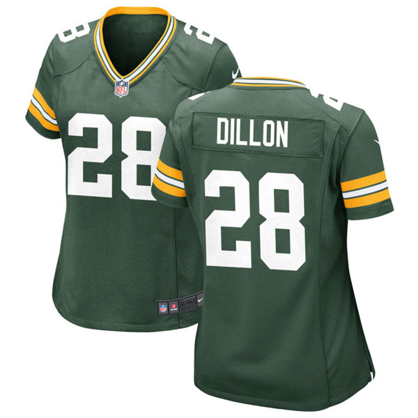 Womens Green Bay Packers #28 AJ. Dillon Nike Green Vapor Limited Player Jersey
