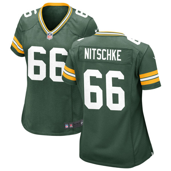 Womens Green Bay Packers Retired Player #66 Ray Nitschke Nike Green Vapor Limited Jersey