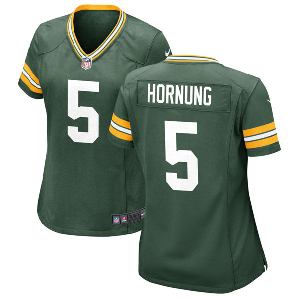 Womens Green Bay Packers Retired Player #5 Paul Hornung Nike Green Vapor Limited Jersey