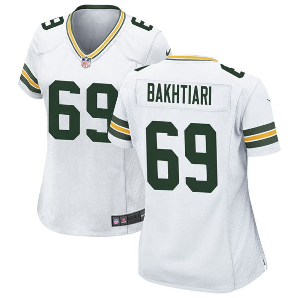 Womens Green Bay Packers #69 David Bakhtiari Nike White Vapor Limited Player Jersey