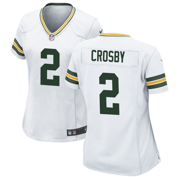 Womens Green Bay Packers #2 Mason Crosby Nike White Vapor Limited Player Jersey