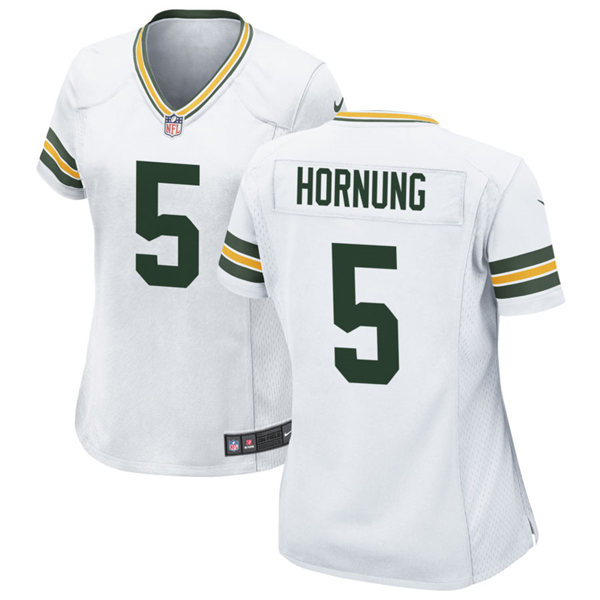 Womens Green Bay Packers Retired Player #5 Paul Hornung Nike White Vapor Limited Jersey