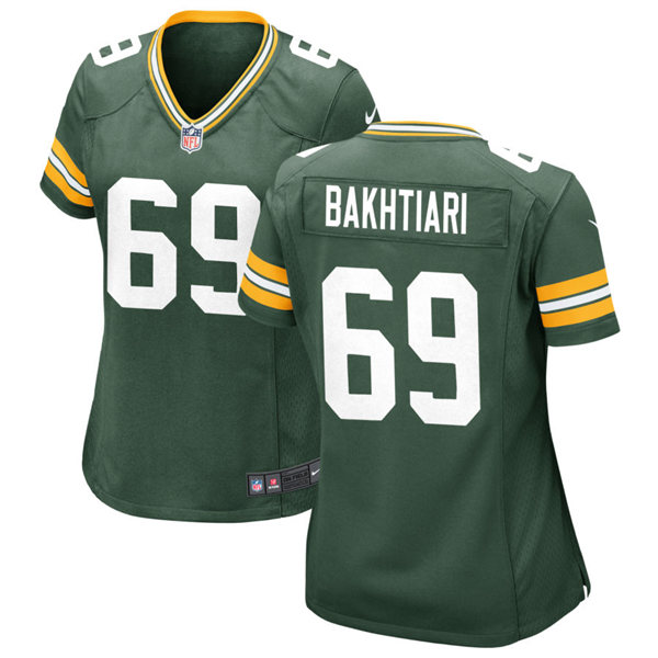 Womens Green Bay Packers #69 David Bakhtiari Nike Green Vapor Limited Player Jersey