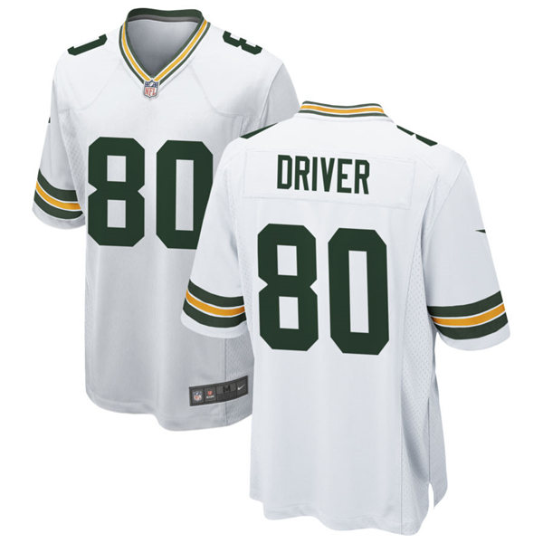 Mens Green Bay Packers Retired Player #80 Donald Driver Nike White Vapor Limited Player Jersey