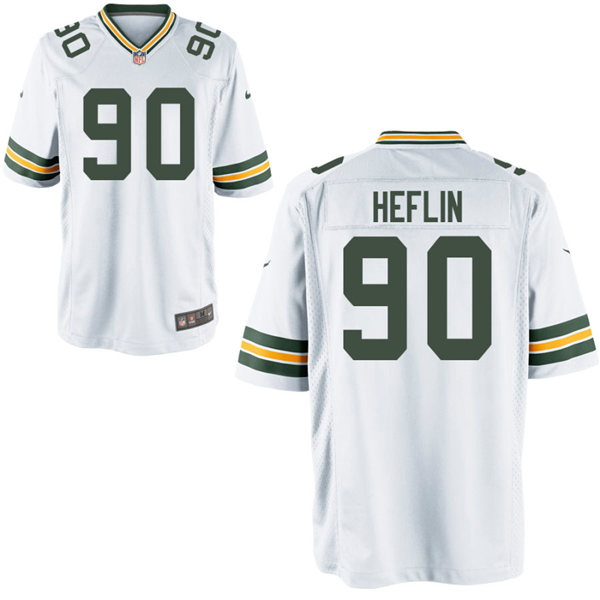 Mens Green Bay Packers #90 Jack Heflin Nike White Vapor Limited Player Jersey