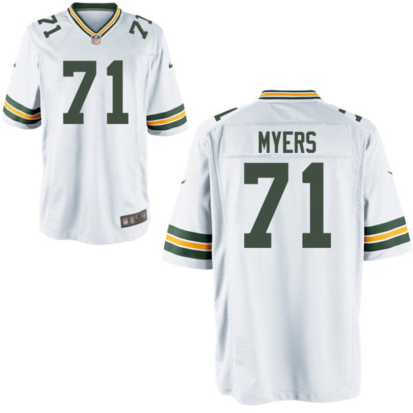 Mens Green Bay Packers #71 Josh Myers Nike White Vapor Limited Player Jersey