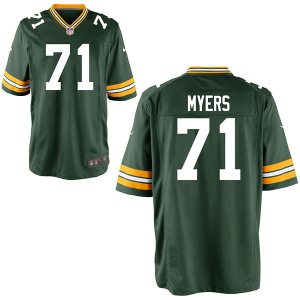 Mens Green Bay Packers #71 Josh Myers Nike Green Vapor Limited Player Jersey