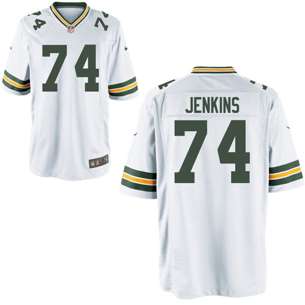 Mens Green Bay Packers #74 Elgton Jenkins Nike White Vapor Limited Player Jersey