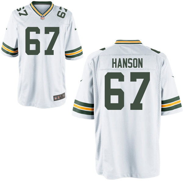 Mens Green Bay Packers #67 Jake Hanson Nike White Vapor Limited Player Jersey