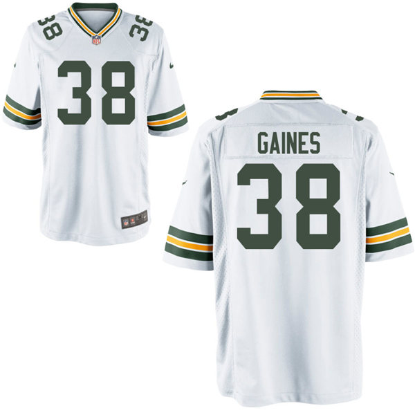 Mens Green Bay Packers #38 Innis Gaines Nike White Vapor Limited Player Jersey