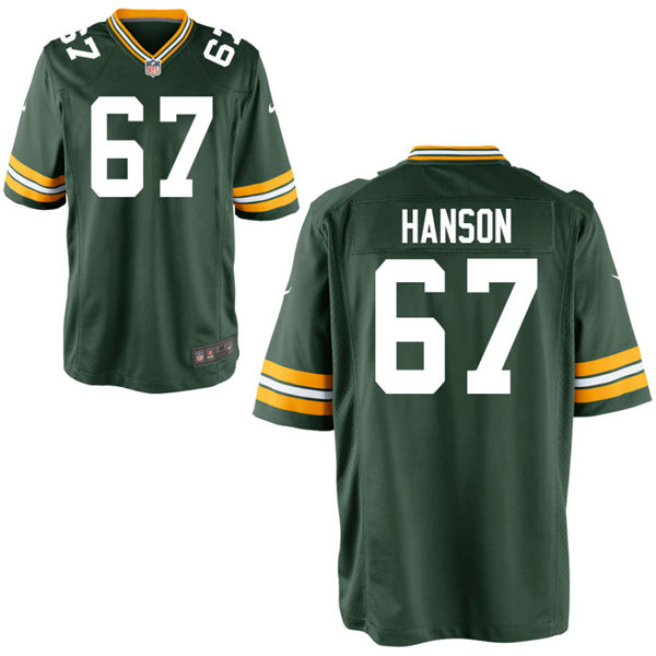 Mens Green Bay Packers #67 Jake Hanson Nike Green Vapor Limited Player Jersey