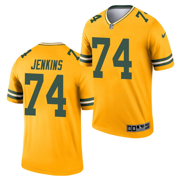 Mens Green Bay Packers #74 Elgton JenkinsNike Gold 2021 Inverted Legend Jersey