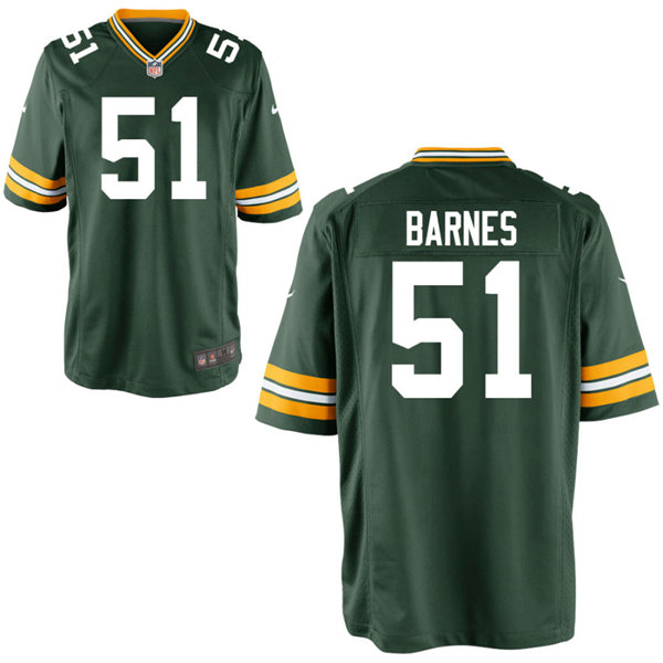 Mens Green Bay Packers #51 Krys Barnes Nike Green Vapor Limited Player Jersey