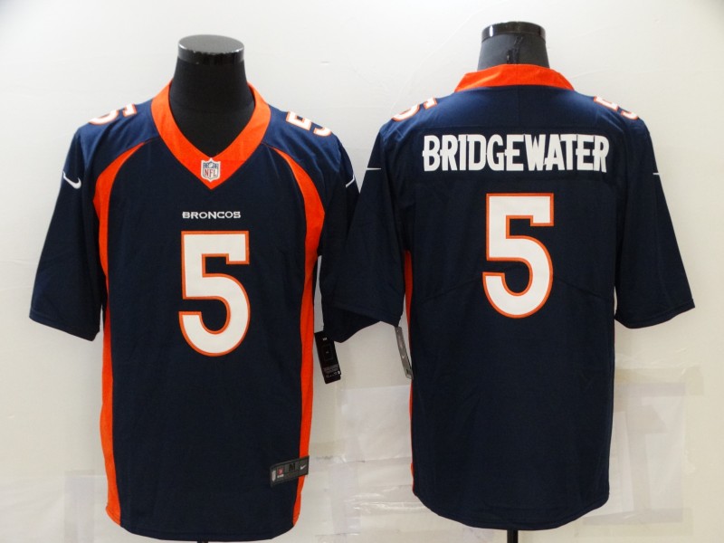 Men's Denver Broncos #5 Teddy Bridgewater Navy Blue 2021 Vapor Untouchable Stitched NFL Nike Limited Jersey