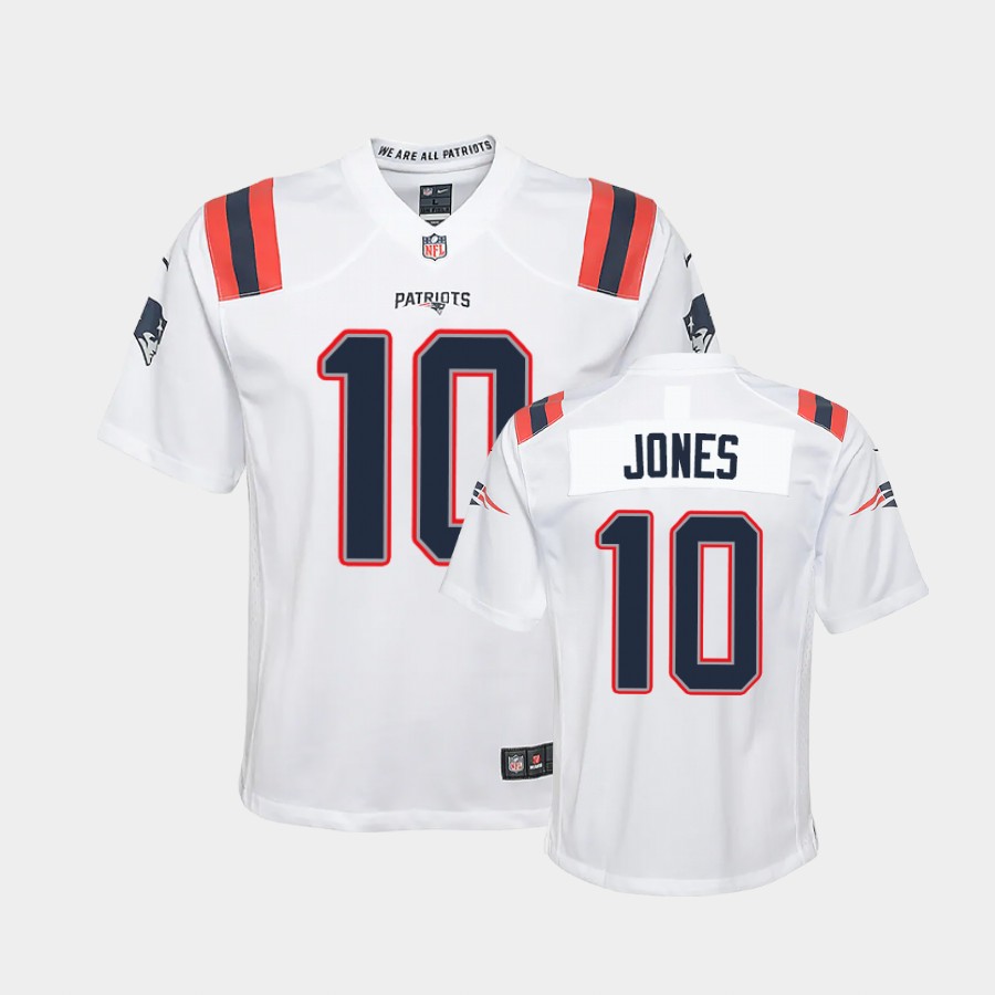 Youth New England Patriots Mac Jones White Nike Vapor Player Limited Jersey