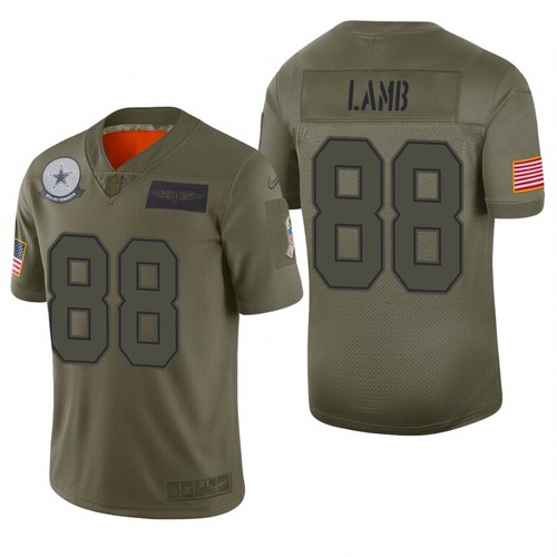 Men's Dallas Cowboys #88 CeeDee Lamb Olive Camo 2019 Salute To Service Stitched NFL Nike Limited Jersey