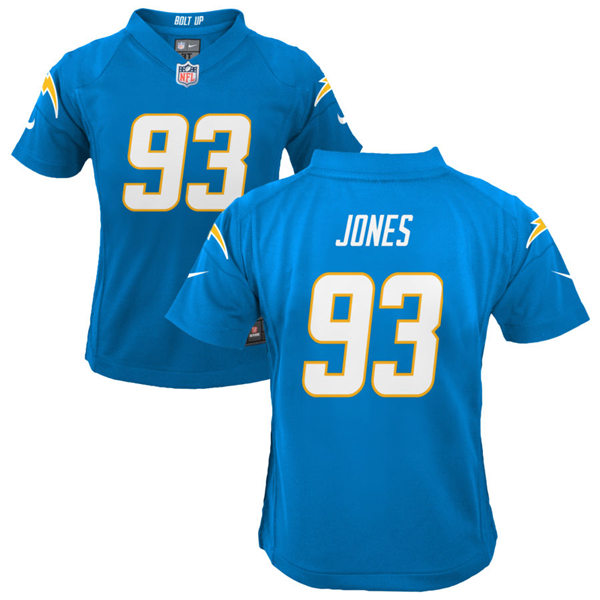 Youth Los Angeles Chargers #93 Justin Jones Nike Powder Blue Stitched Limited Jersey