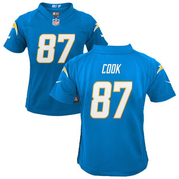 Youth Los Angeles Chargers #87 Jared Cook Nike Powder Blue Stitched Limited Jersey
