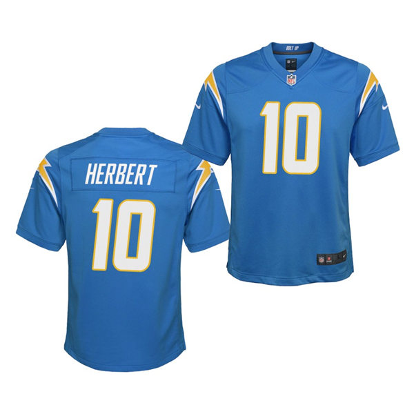 Youth Los Angeles Chargers #10 Justin Herbert Nike Powder Blue Stitched Limited Jersey Youth Los Angeles Chargers #10 Justin Herbert Nike Powder Blue Stitched Limited Jersey