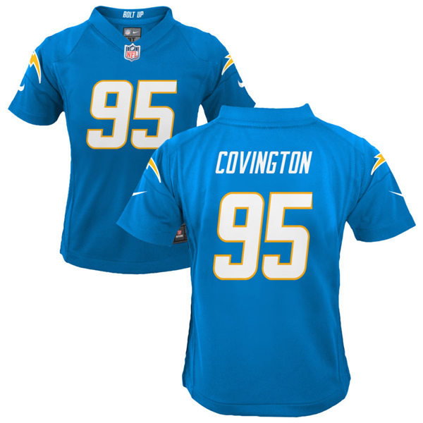 Youth Los Angeles Chargers #95 Christian Covington Nike Powder Blue Stitched Limited Jersey