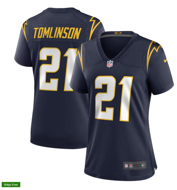Womens Los Angeles Chargers Retired Player #21 Chargers LaDainian Stitched Nike Navy Jersey