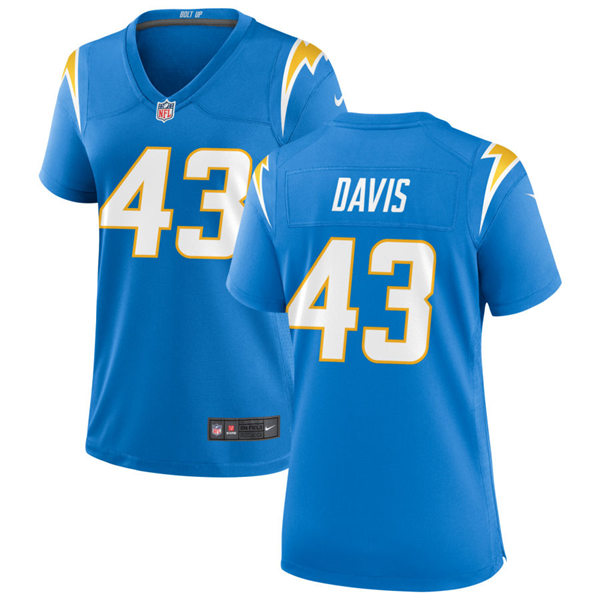 Womens Los Angeles Chargers #43 Michael Davis Nike Powder Blue Limited Jersey
