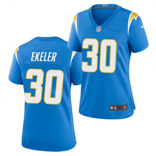 Womens Los Angeles Chargers #30 Austin Ekeler Stitched Nike Powder Blue Jersey