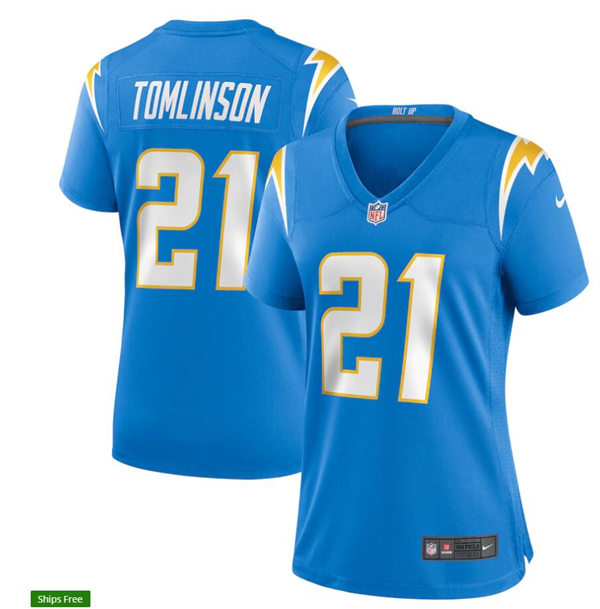 Womens Los Angeles Chargers Retired Player #21 Chargers LaDainian Stitched Nike Powder Blue Jersey