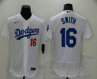 Men's Los Angeles Dodgers #16 Will Smith White Stitched MLB Flex Base Nike Jersey Men's Los Angeles Dodgers #16 Will Smith White Stitched MLB Flex Base Nike Jersey