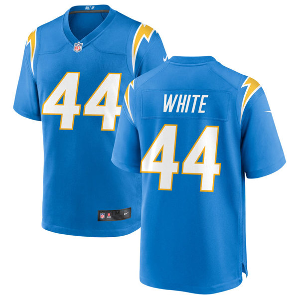Mens Los Angeles Chargers #44 Kyzir White Nike Powder Blue Vapor Limited Jersey